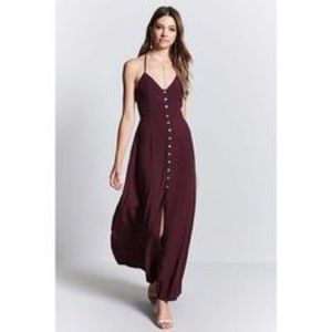 FINAL SALE NWT Aubergine Button Front Maxi